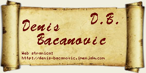 Denis Bacanović vizit kartica